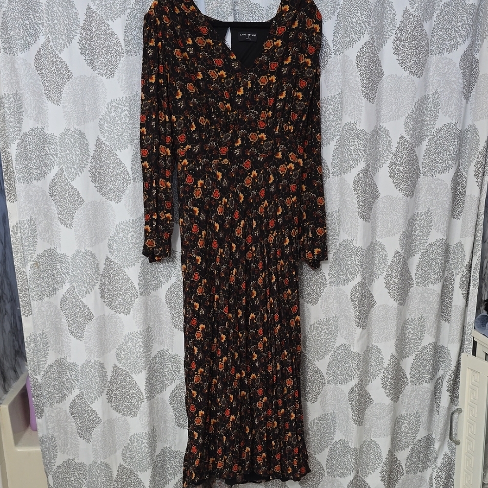 Black Dress with Bishop Sleeves and V-Neck